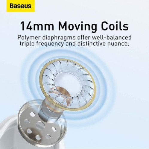Baseus Earphone Encok H17 in-ear wired earphone with 3.5mm jack wired headphones White (NGCR020002) DA299923-016