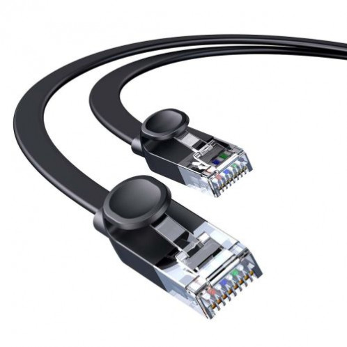 Baseus Network Cable High Speed (CAT6) of RJ45 (flat cable) 1 Gbps, 2m Black (WKJS000101) DA122743-020