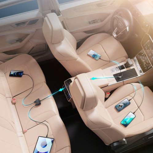 Joyroom Car Charger 5-in-1, U+U+U+U+U 45W, Black (JR-CL03-PRO) DO651714-08