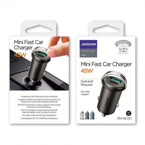 Joyroom Car Charger C+U, 12V/24V, 45W, Black (C-A35) DO530384-02