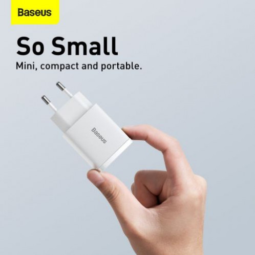 Baseus Travel Charger Compact Quick Charger U+C 20W EU White (CCXJ-B02) DA720532-015