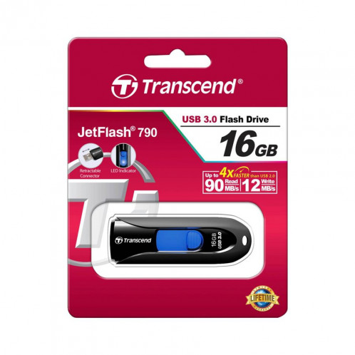 Transcend JetFlash 790 16GB USB 3.1 Gén.1 noir 869785-03