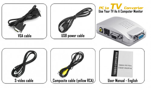 Convertisseur PC vers TV Utiliser votre téléviseur comme un moniteur d'ordinateur CPCTVUTMO01-04