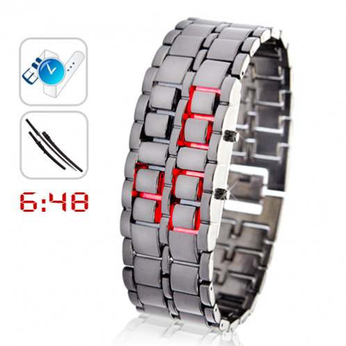 Montre à LED rouge style samourai japonais MLRSSJ01-07