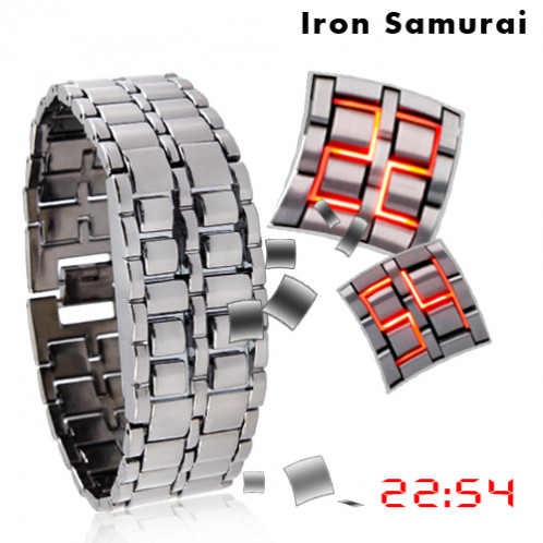 Montre à LED rouge style samourai japonais MLRSSJ01-07