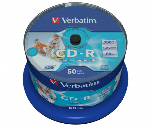 1x50 Verbatim CD-R 80 / 700MB 52x Speed wide printable generic 770488-00