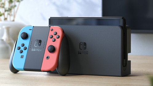 Nintendo Switch (modèle OLED) rouge néon/bleu néon 662482-010