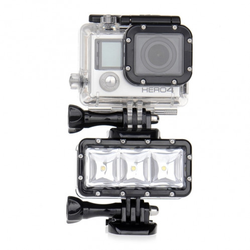 SupTig 30M Waterproof 300LM Video Light pour GoPro / Dazzne / Yi Camera (Black) SS443B3-08