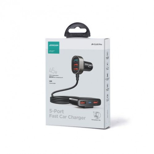 Joyroom Car Charger 5-in-1, U+U+U+U+U 45W, Black (JR-CL03-PRO) DO651714-08