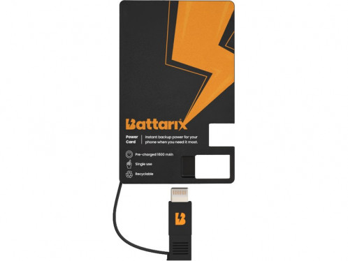 Batterie de secours 1600 mAh USB-C et Lightning (usage unique) Battarix BATBTX0001-04