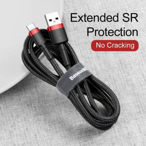 Baseus Type-C Cafule cable 2A, 3m Red/Black (CATKLF-U91) DA32119-017
