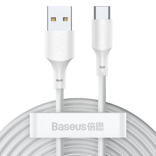 Baseus Type-C Simple Wisdom cable (2pcs/set), 5A, 1.5m, White (TZCATZJ-02) DA276656-019
