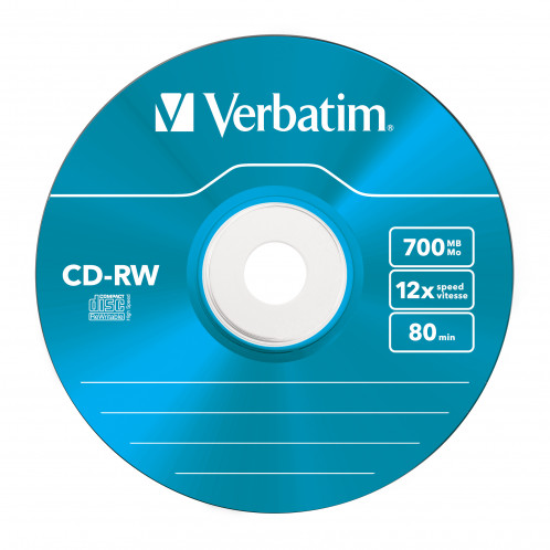 1x5 Verbatim CD-RW 80 / 700MB 10x Speed, Colour, Slim 545977-00