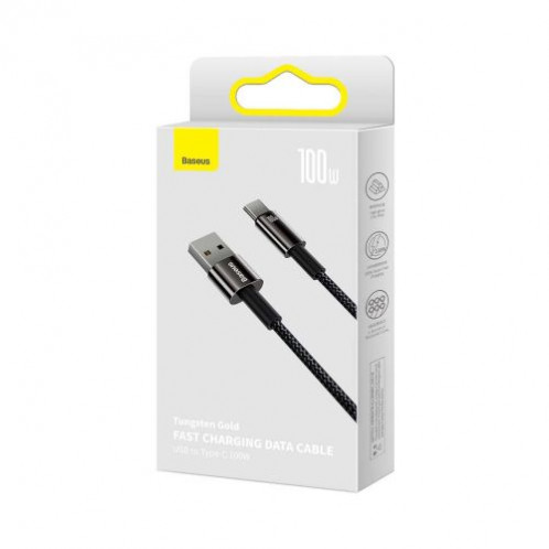 Baseus Type-C Tungsten Gold series cable 480Mb/s, 100W, 2m Black (CAWJ000101) DA393653-07