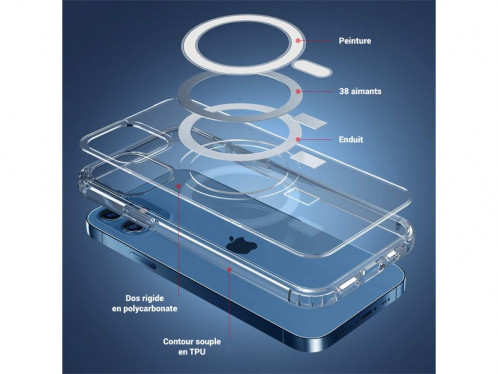 Coque de protection magnétique Transparente pour iPhone 12 mini IPXGEN0027-04