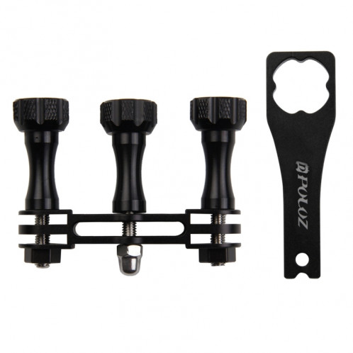 PULUZ CNC Aluminium Montage multifonctionnel avec 3 vis et clé à vis pour GoPro HERO5 / 4/3 + / 3/2/1 (Noir) SP175B0-08