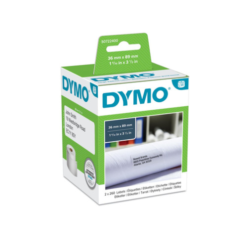 Dymo Etiquettes adresse 2x 260 36 x 89mm blanc 99012 123438-014