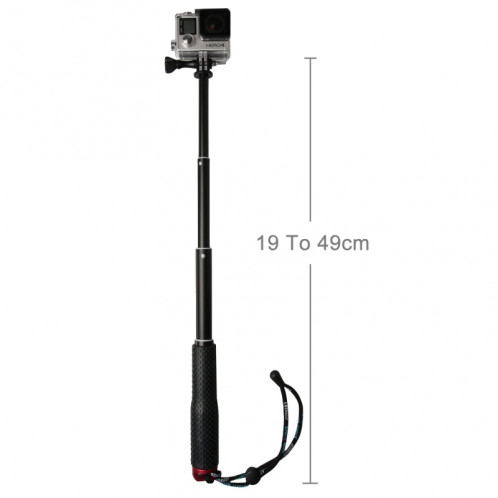 Monopied à poteau extensible à main avec vis pour GoPro HERO4 / 3 + / 3/2, Longueur max.: 49cm (Rouge) SM268R1-08