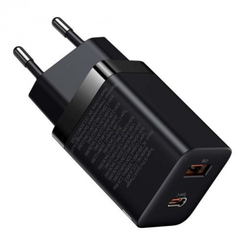 Baseus Travel Charger Super Si Pro mini Fast Charger, C+U, PD 3.0, QC 3.0 30W EU Black (CCSUPP-E01) DA1020371-018