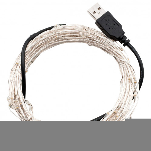 10m 5V USB Alimenté 6W 500LM SMD-0603 LED Chaîne en argent String Lamp Light / Décoration Light Strip, Green Light S1000G7-00