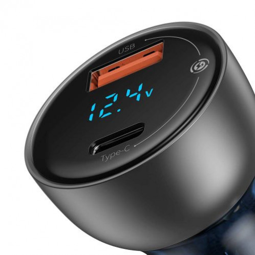 Baseus Car Charger Particular Digital Display C+U, PD 3.0 QC 4.0+, SCP, PPS, 5A, 65W Silver (CCKX-C0A) DA1175392-09