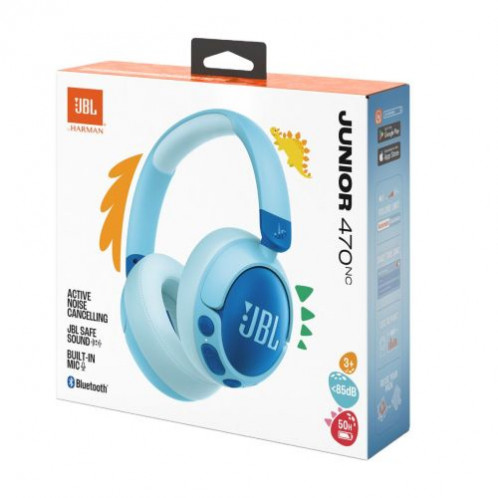JBL JR470NC Bluetooth Wireless On-Ear Headphones for Kids Blue EU DB5700551-02