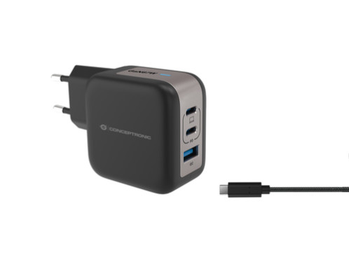 Conceptronic ALTHEA17B Chargeur 3-Port 67W GaN USB PD 165757-02
