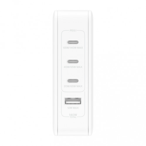 Belkin BOOST Charge 140W 4-Port GaN, 3xUSB-C 1xUSB-A WCH014btWH 817756-06