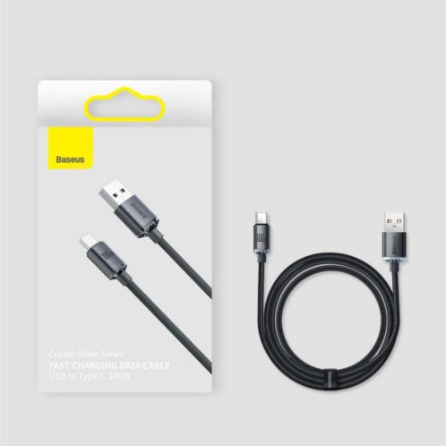 Baseus Type-C Crystal Shine series fast charging data cable, 100W, 2m, Black (CAJY000501) DA360168-018