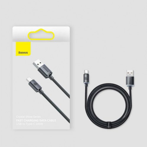 Baseus Type-C Crystal Shine series fast charging data cable 100W 2m Black (CAJY000501) DA360168-018