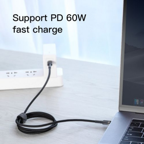 Baseus Type-C Type-C cable Cafule PD2.0 60W Flash charge (20V 3A) 1m Gray/Black (CATKLF-GG1) DA233462-015