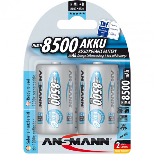 1x2 Ansmann maxE NiMH piles Mono D 8500 mAh 5035362 283843-03