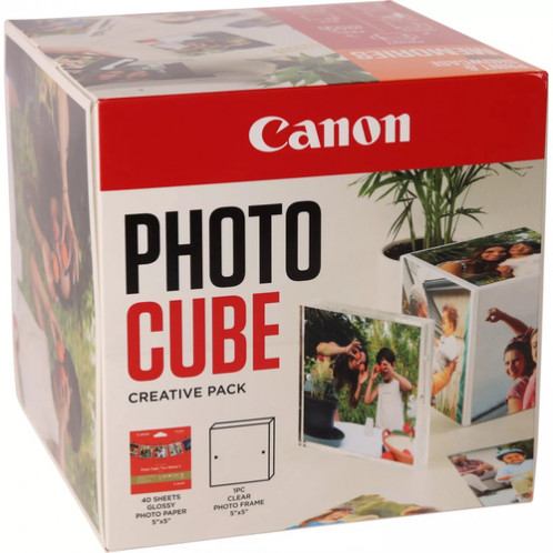 Canon PP-201 13x13 cm Photo Cube Pack créatif, blanc orange 40f. 837251-05