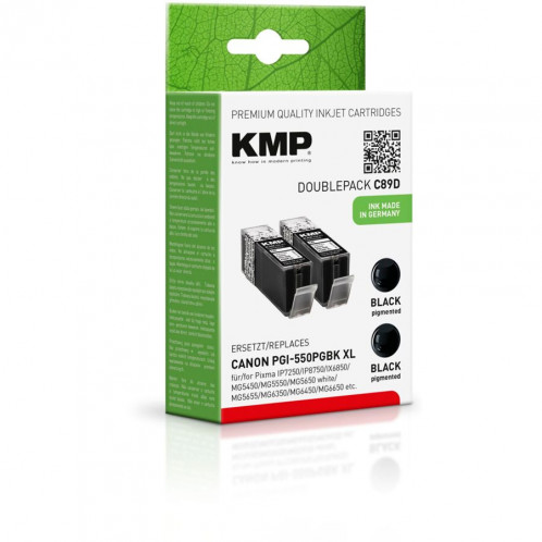 KMP C89D noir Lot de 2 comp. avec Canon PGI-550PGBK 769965-03