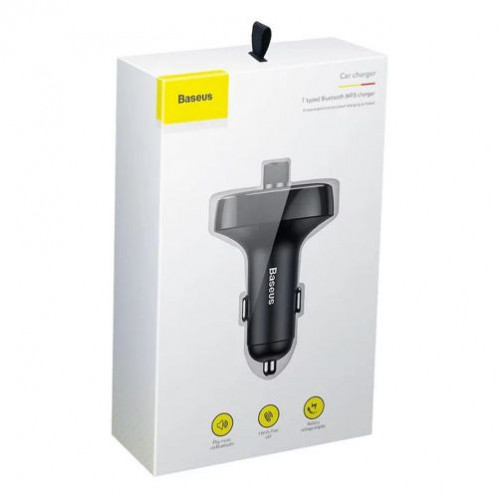 Baseus Car Charger Bluetooth FM Transmitter S-09, BT. 4.2, 10m Range, 2x USB-A, 3.4A, Micro SD card Reader, Black (CCMT000301) DA95651-02
