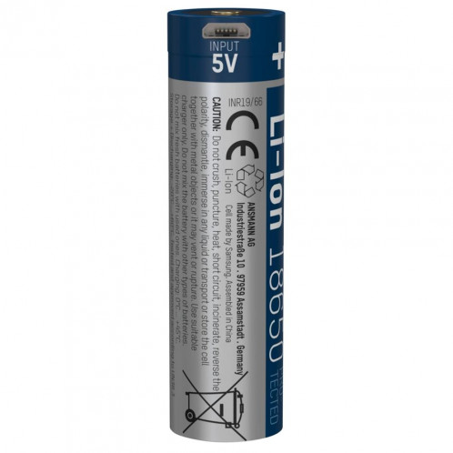 Ansmann Li-Ion 18650 2600mAh 3,6V Micro-USB prise 1307-0002 569333-05