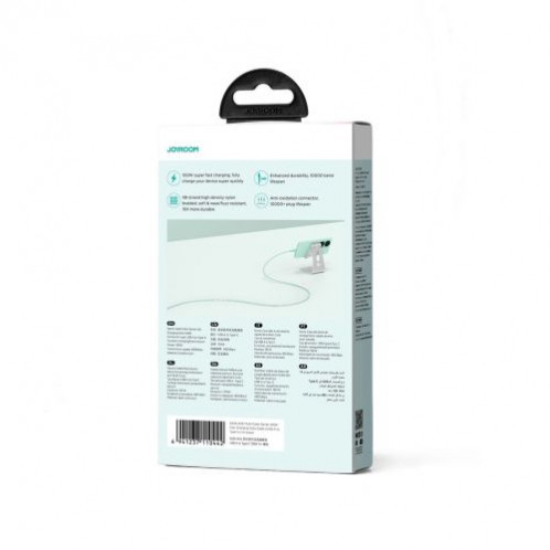 Joyroom USB Type-C Multi-Color Series Fast Charging and Data Cable, 100W, 1m, Green (S-A34) DO155432-03