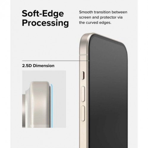 Ringke iPhone 15 Plus Screen Protector Premium Tempered Glass 9H with installation jig Transparent DI458215-014