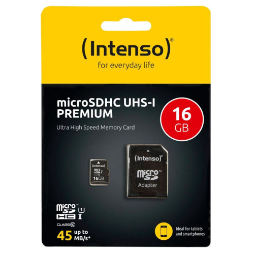 Intenso microSDHC Card 16GB C10 UHS-I Premium avec adapt. 115677-04