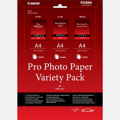 Canon PVP-201 Pro papier photo Variety Pack A 4 3x5 feuilles 772359-02