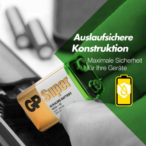 1x8 GP Super Alkaline Bloc 9V 6LR61 Bulk Box 030E1604ALB8 801936-06