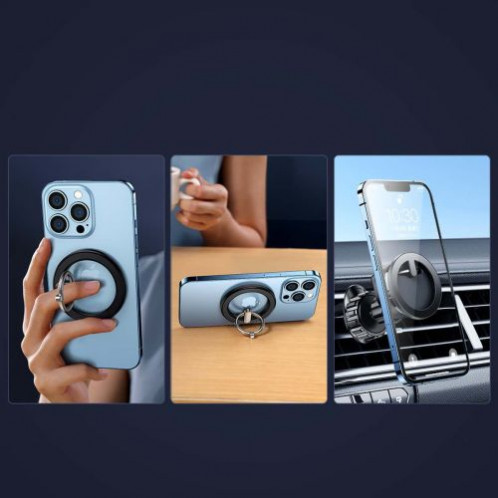 Joyroom Car Moun Magnetict Multifuctional Kit for Air Outlet (Car Holder, Magnetic Ring, Magnetic Cap) Black (JR-ZS294) DO1217476-012