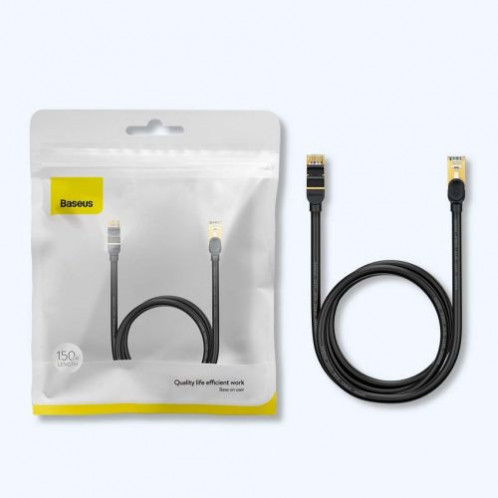 Baseus Network Cable High Speed (CAT7) of RJ45 (round cable) 10 Gbps, 1m Black (WKJS010101) DA191374-017