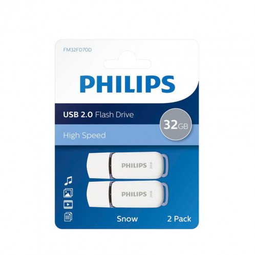 Philips USB 2.0 32GB Snow Edition gris Lot de 2 512850-05