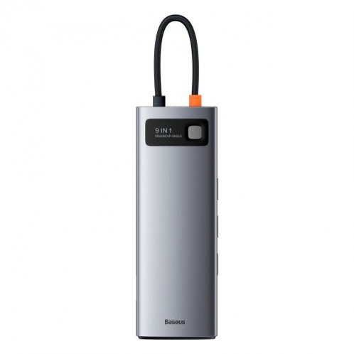 Baseus HUB Metal Gleam Series 9-in-1 Multifunctional (Type-C to 3x USB3.2/PD 100W/VGA Full HD 60Hz/HDMI 4K/TF+SD card/ RJ45) Space Gray (CAHUB-CU0G) DA387397-016