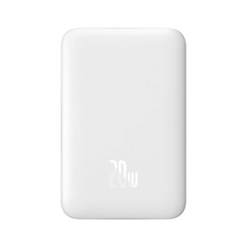 Baseus Power Bank Magnetic Mini Wireless Quick charging (With Xiaobai Type-C to Type-C 60W (20V/3A) MagSafe 15W / PD 20W, 10000 mAh, White (PPCX070002) DA2481387-014