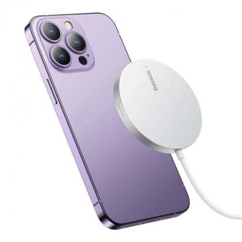 Baseus Wireless Charger Magnetic Simple Mini3, 15W Silver (CCJJ040012) DA1297121-09