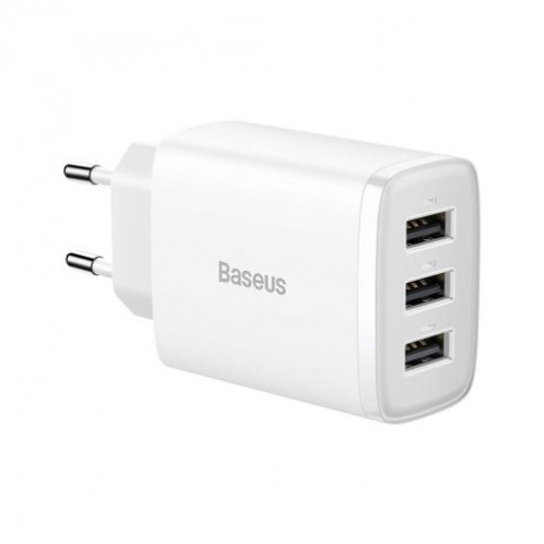 Baseus Travel Charger Compact wall Charger U+U+U, 17W EU White (CCXJ020102) DA521387-07