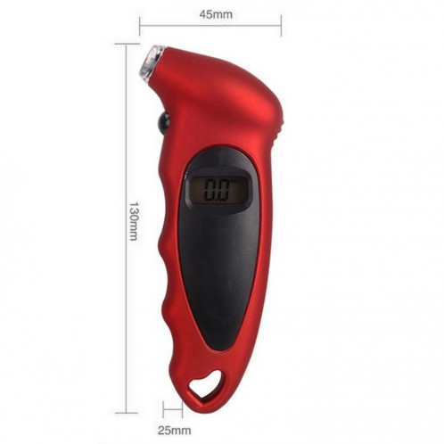Jauge de pneu numérique avec lampe de flash LED, plage de pression: 0-100PSI (rouge) SJ0102-00