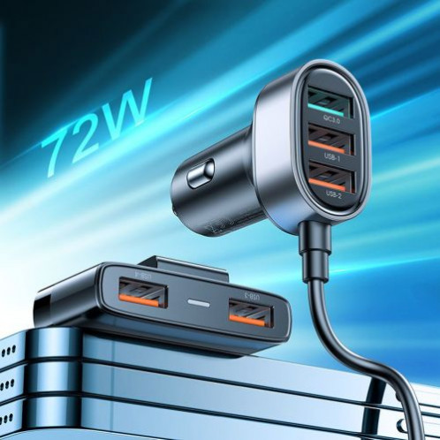 Joyroom Car Charger 5-in-1, U+U+U+U+U 45W, Black (JR-CL03-PRO) DO651714-08